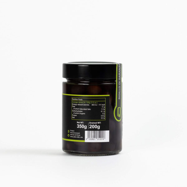 Black Olives in Brine - Quattrociocchi 350g 100% Italian Product - Image 2
