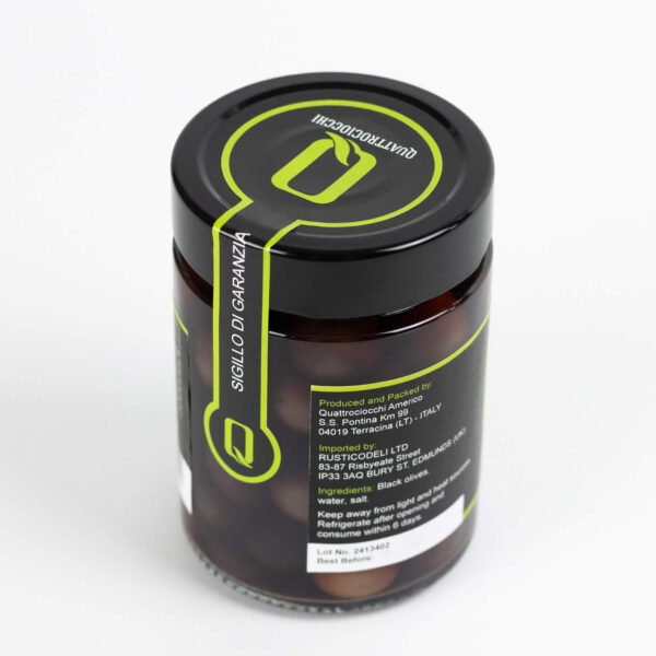 Black Olives in Brine - Quattrociocchi 350g 100% Italian Product - Image 3
