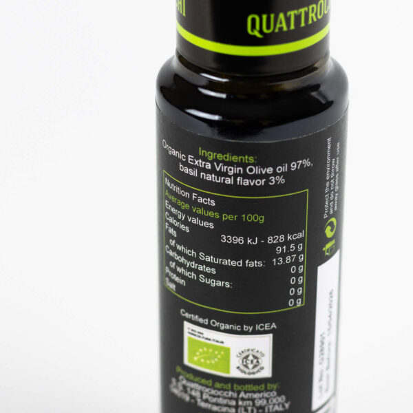 Extra Virgin Olive Oil with Basil - Quattrociocchi 100ml - Image 3