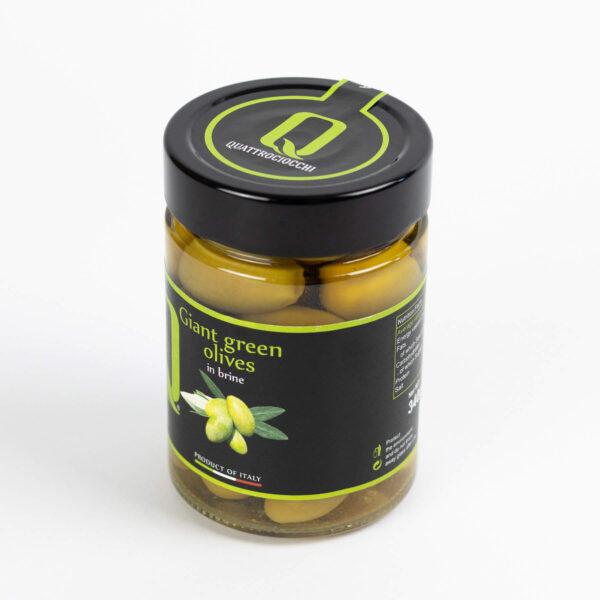 Giant Green Olives in Brine - Quattrociocchi 340g 100% Italian Product - Image 3