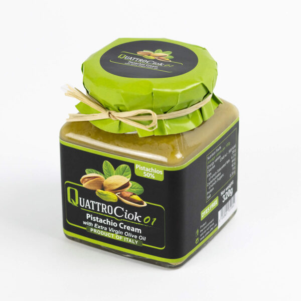 Pistachio Cream with Extra Virgin Olive Oil - Quattrociocchi 320g 100% Italian Product - Image 2
