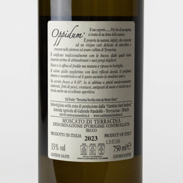 Sant'Andrea Terracina Secco Oppidum 2023 Wine - Moscato - Image 3