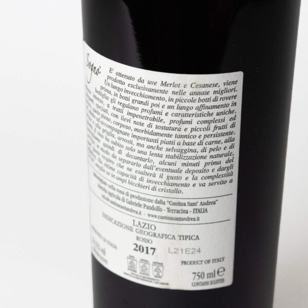Sant'Andrea Rosso Sogno 2017 Wine - Merlot / Cesanese - Image 2